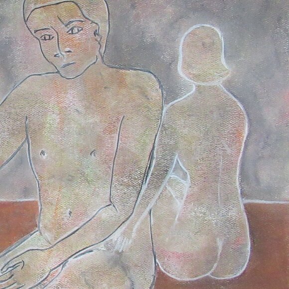 'Love' Pastel Painting on Paper, Art, unframed/optional frame - Picture 4 of 8